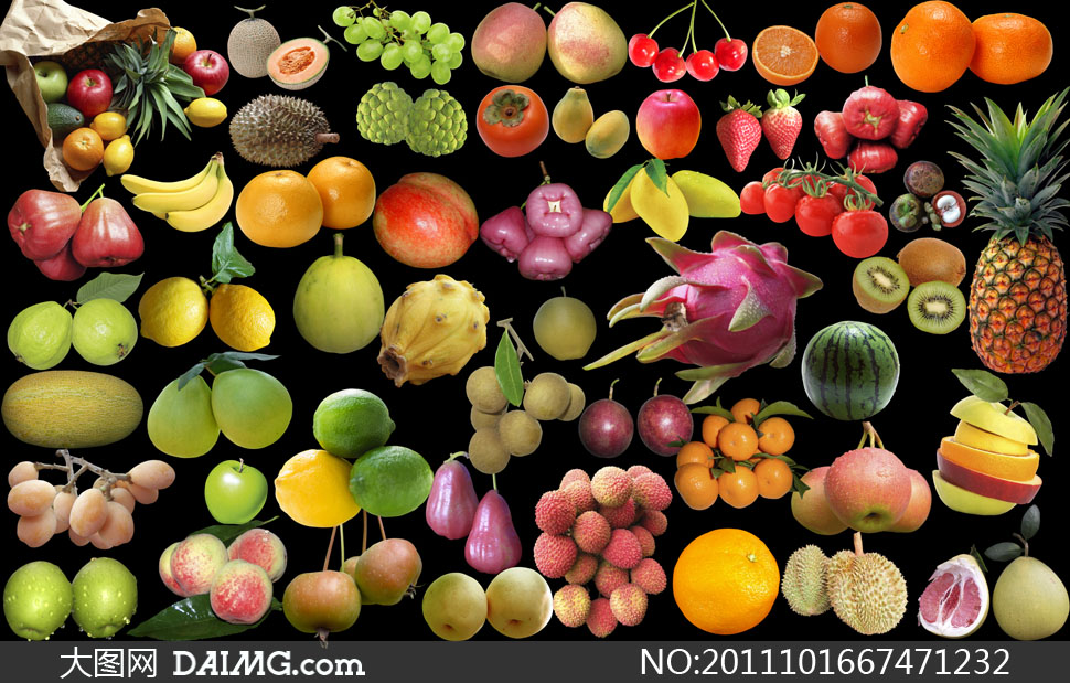 新鲜水果瓜果合集PSD分层素材 - 大图网设计素