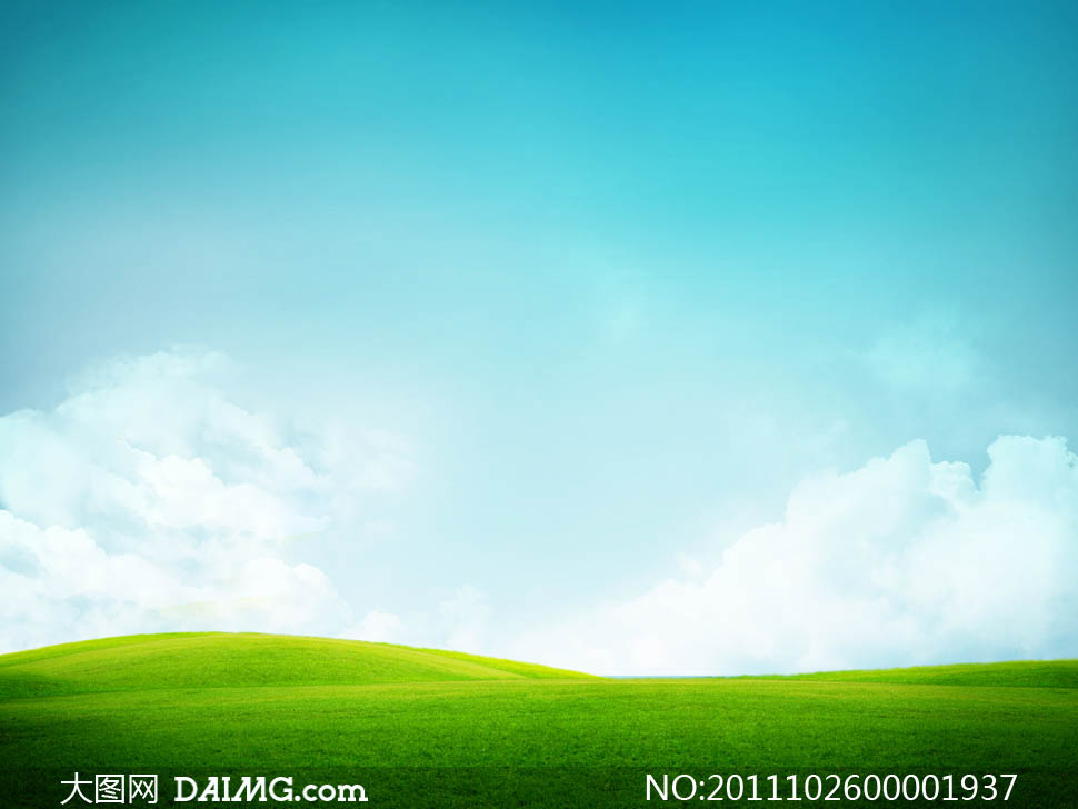 超美的蓝天白云草地高清图片 - 大图网设计素材