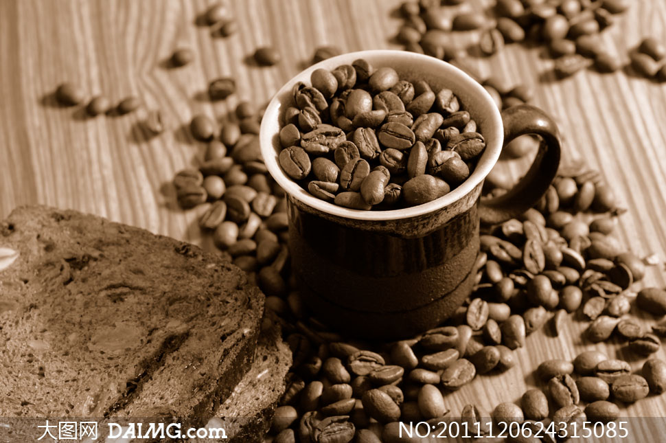满杯的咖啡豆高清摄影图片素材下载