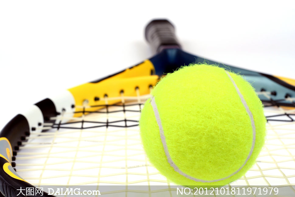 网球与拍子近景特写摄影高清图片 - 大图网设计